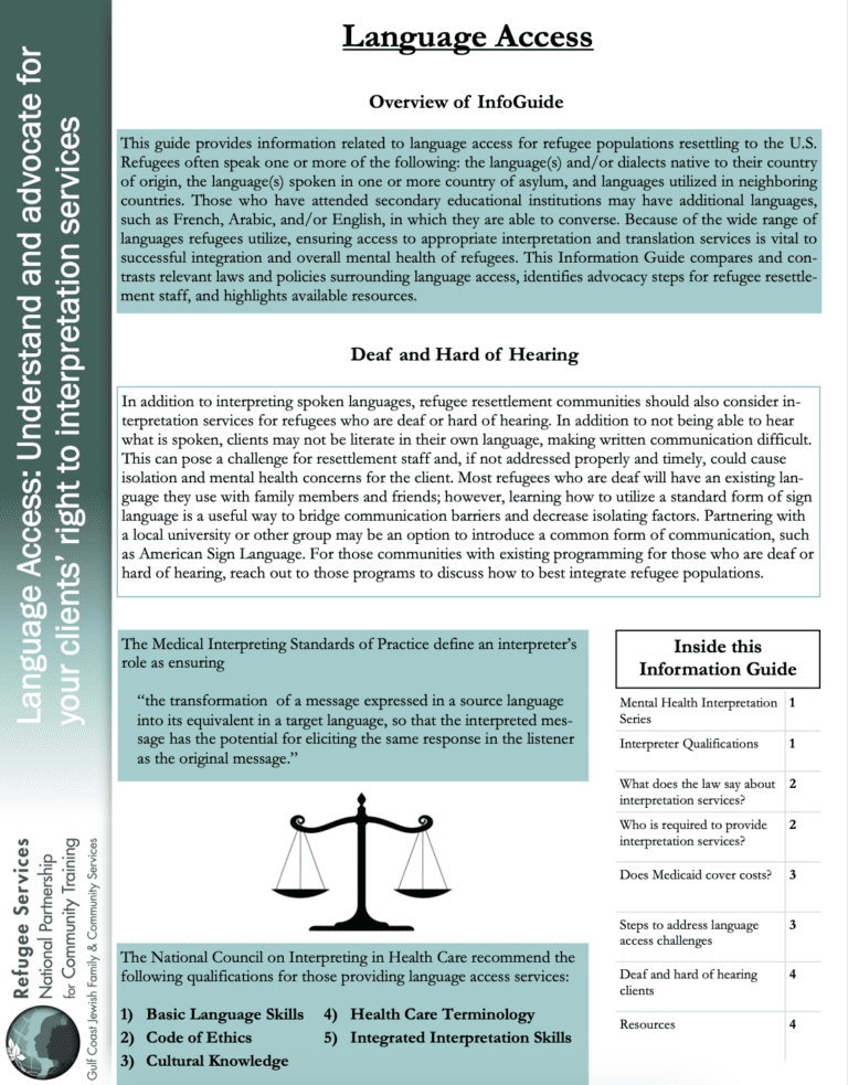 Language Access – Understand and Advocate for Your Clients’ Right to Interpretation Services